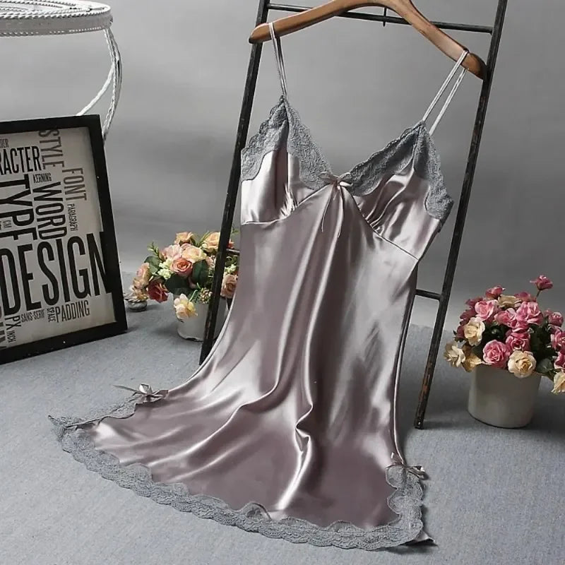 Lace Patchwork Nightgown — Sexy Lingerie Nightdress & Sleepwear