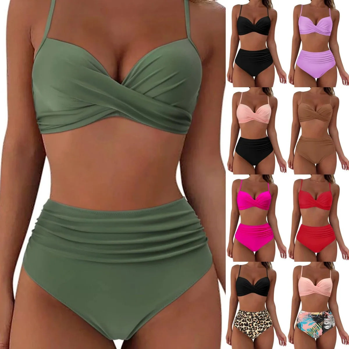 Women Swimsuit Summer 2026 Sexy Swimsuit for Ladies High-waisted Bikini for Women Bathing Suit Beach Swimwear Clothes
