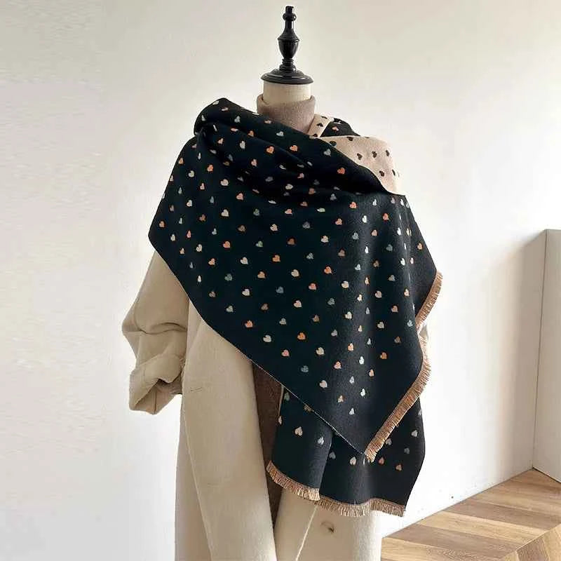 Winter Women's Scarf Luxury Design Double sided Cashmere Feel Scarf Warm Scarf Shawl