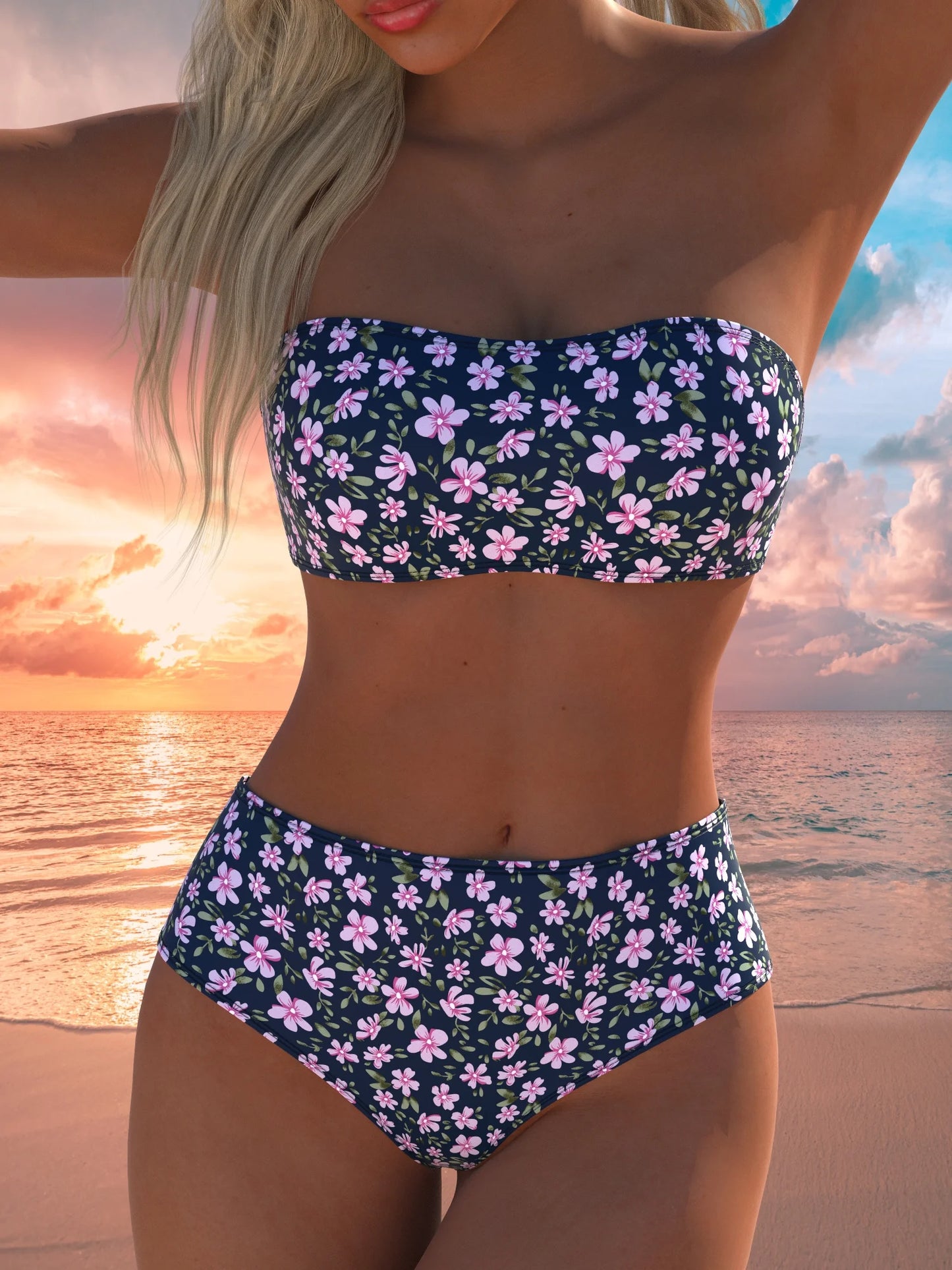 Women's Swimwear Swimming Suit Beach Outfits Summer Beach Festival Vacation Travel Sexy Luxury Modern Two Piece Set Bikinis
