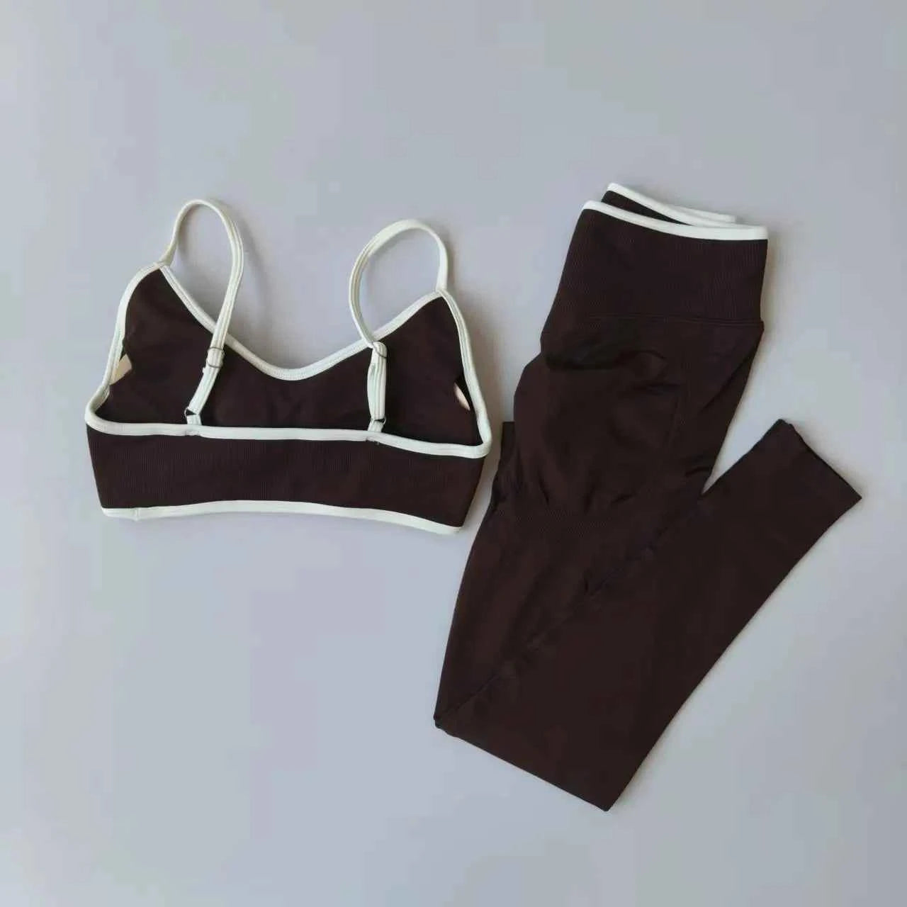 Seamless 2PCS Legging Sets Women's Strappy Sports Bras and Leggings High Waist Fitness Sculpt Leggings Running Pants Gym Suits