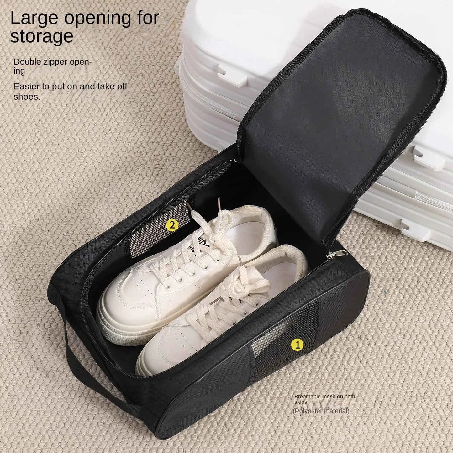 Portable Golf Shoe Bag Oxford Cloth Shoe Carrier Bags Breathable Lightweight Golf Handbag Dustproof Football Tennis Shoe Bag