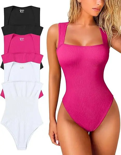 14 Color Option Women's Bodysuits Summer Sexy Lady Strapless Backless Solid Color U Collar Slim Skinny Playsuits Tops OUFY-821