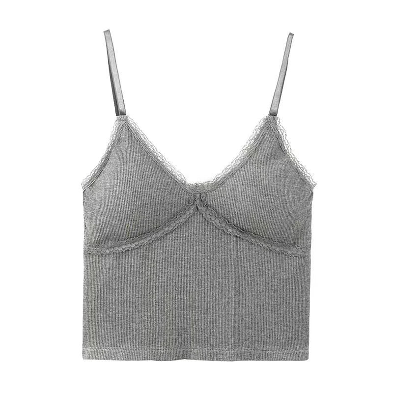 Women Summer 2025 Lace Fashion Tank Top Female Korean Style V Neck Sleeveless Sexy Blouse Cropped Knitwear