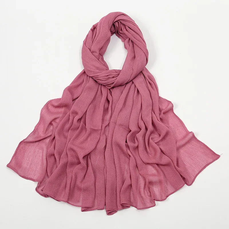 2024 Soft Rayon Cotton Muslim Hijabs for Women Scarf Plain Shawls Femme Musulman Viscose Rayon Headscarf Islamic Turban Headband