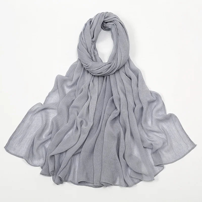 2024 Soft Rayon Cotton Muslim Hijabs for Women Scarf Plain Shawls Femme Musulman Viscose Rayon Headscarf Islamic Turban Headband