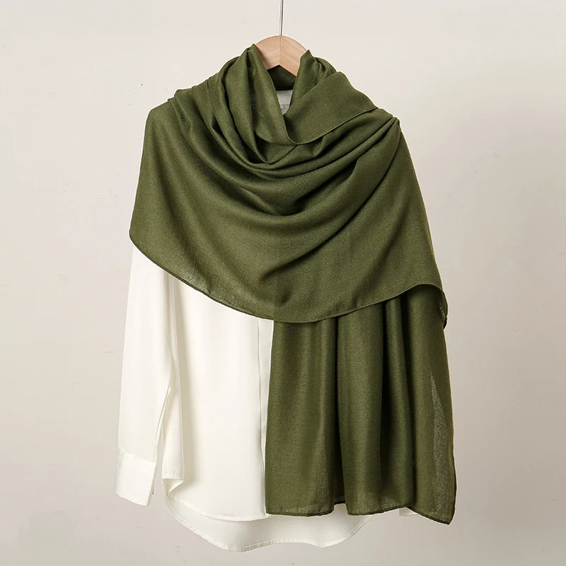 New Cotton Linen Hijab Scarf For Women Femme Musulmane shawls Kebaya Women's Hijab Headscarf Wrap Stoles Solid Islamic Headband