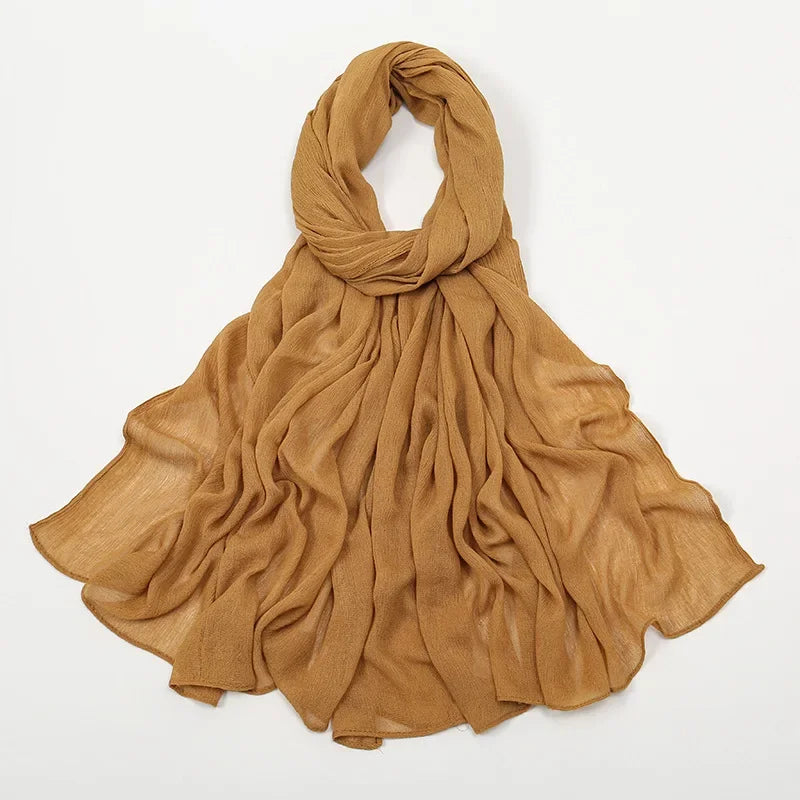 2024 Soft Rayon Cotton Muslim Hijabs for Women Scarf Plain Shawls Femme Musulman Viscose Rayon Headscarf Islamic Turban Headband