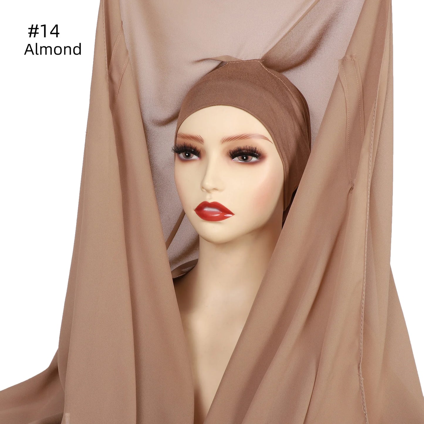 Newest Instant Chiffon Hijab with Magnetic Buckle Solid Color Woman Muslim Hijab Scarf Islamic Turban Fashion Headband Shawls