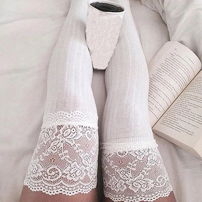 Cotton Thigh High Stockings — Over-Knee Socks for Women & Girls