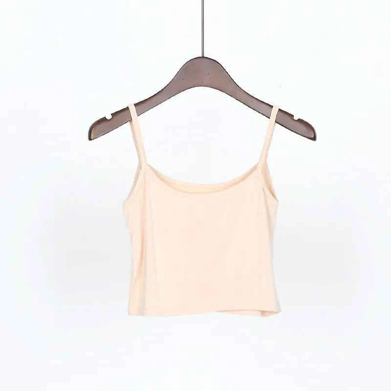 Summer New Solid Color Small Camisole for Girls and Students, with A Slimming Look and A Versatile Thread Vest. Short Base Shirt