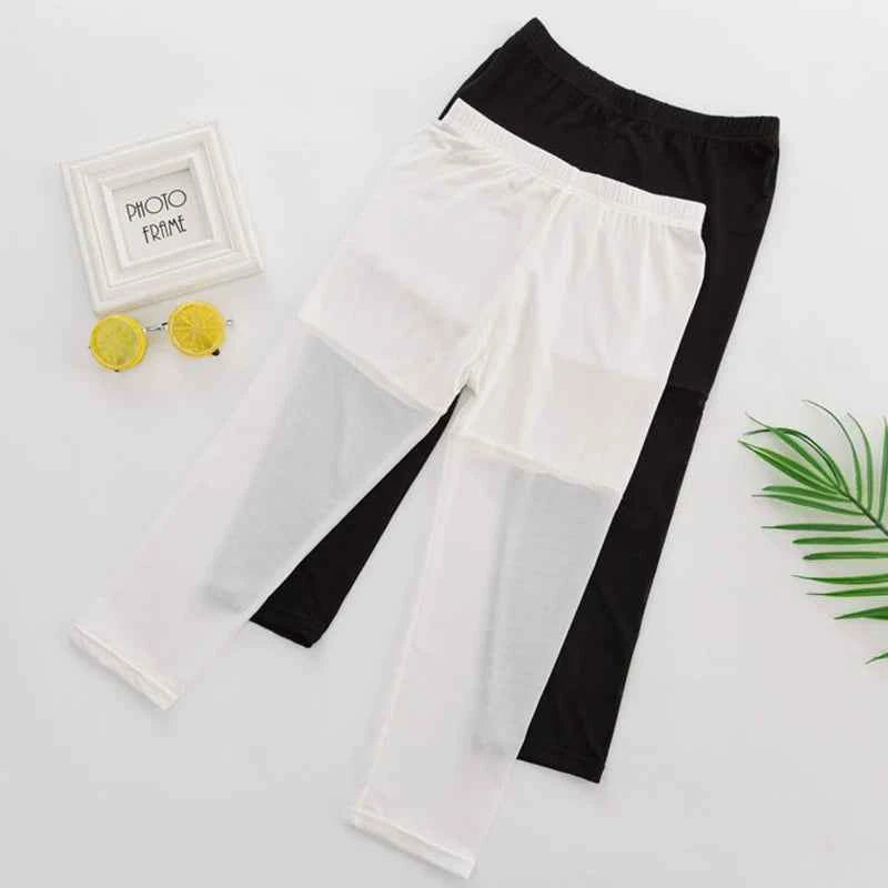 Women Safety Pants Summer Mesh Stretch Leggings Sports Fitness Skinny Pants 3/4 Length Leggings Capri Pants Thin Modal Pants