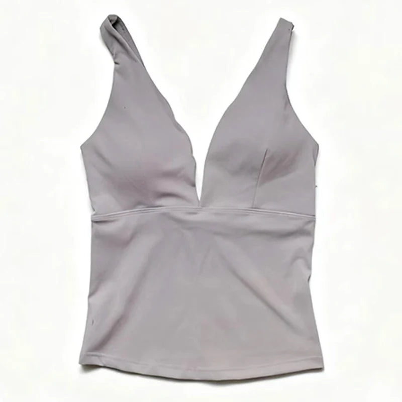 Backless Tank Top — Push-Up Sport Bra & Running Vest