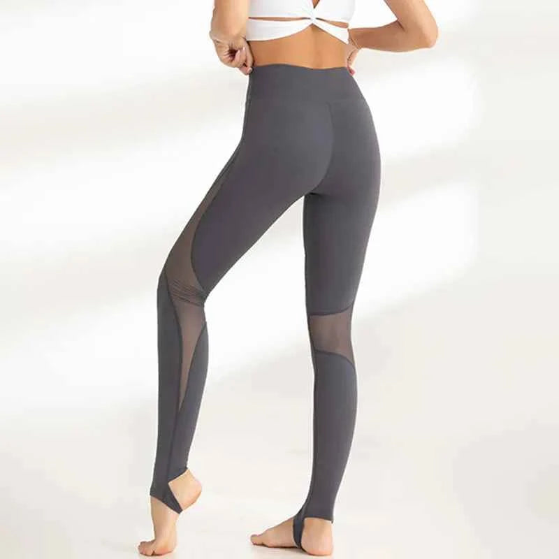 Mesh Patchwork Women Yoga Leggings High Waist Fitness Gym Pants Quick Dry Workout Running Sportswear Tights Deportivo Mujer