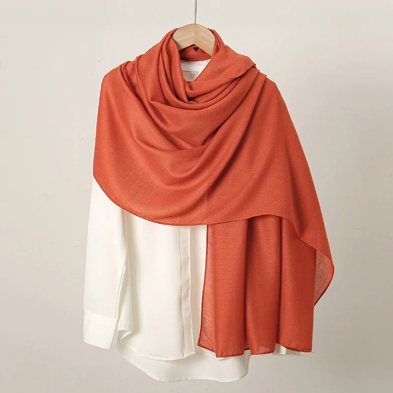 New Cotton Linen Hijab Scarf For Women Femme Musulmane shawls Kebaya Women's Hijab Headscarf Wrap Stoles Solid Islamic Headband