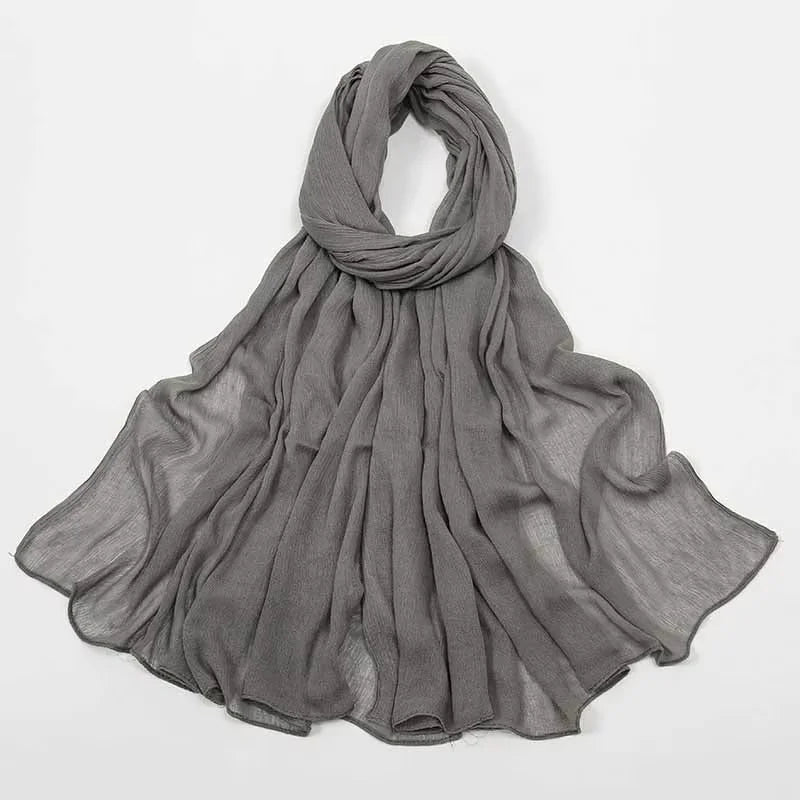 2024 Soft Rayon Cotton Muslim Hijabs for Women Scarf Plain Shawls Femme Musulman Viscose Rayon Headscarf Islamic Turban Headband