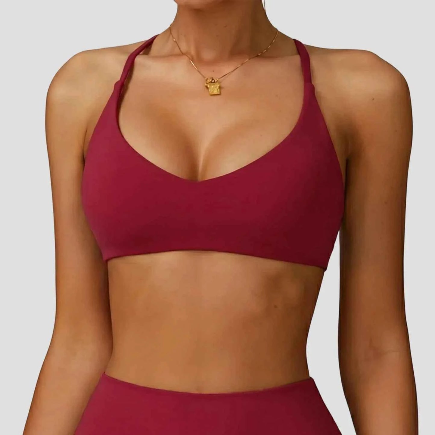 Sports Bra High  Support Women Gym Underwear Push-up Back Cross Yoga Crop Top Running Workout Fitness Pilates Solid Color