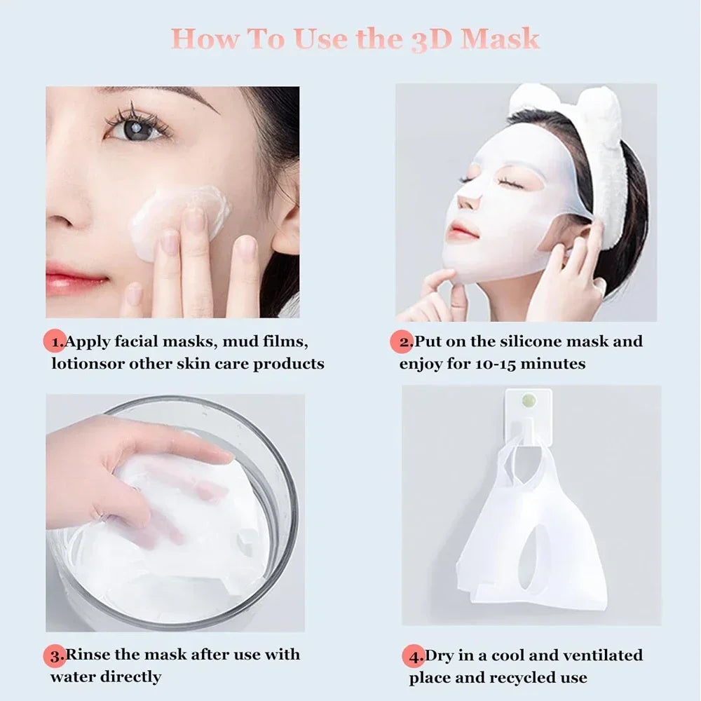 Silicone Facemask Holder Reusable Silicone Face Mask Holder for Sheet Masks Wet Locking Avoid Evaporation Skincare Beauty Tool