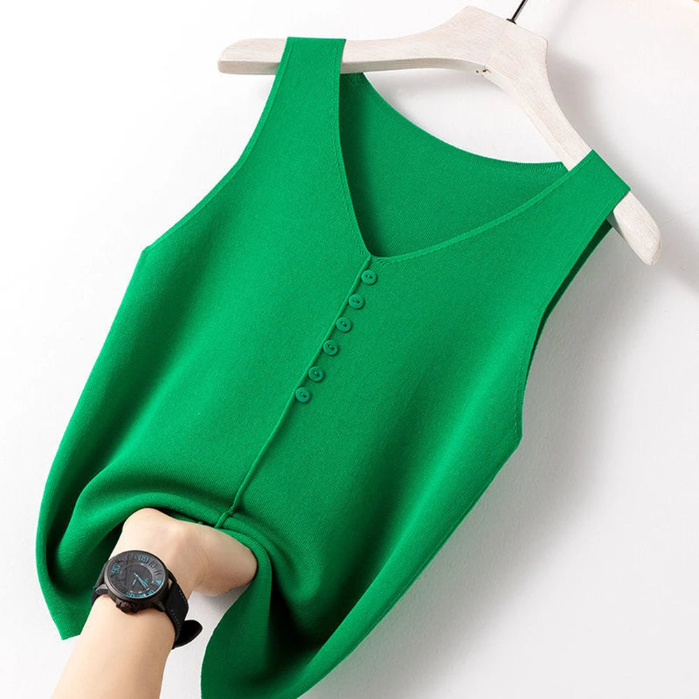 Women's sling sleeveless vest can be worn outside Summer all-match vest temperament top tanks loose version of the small vests