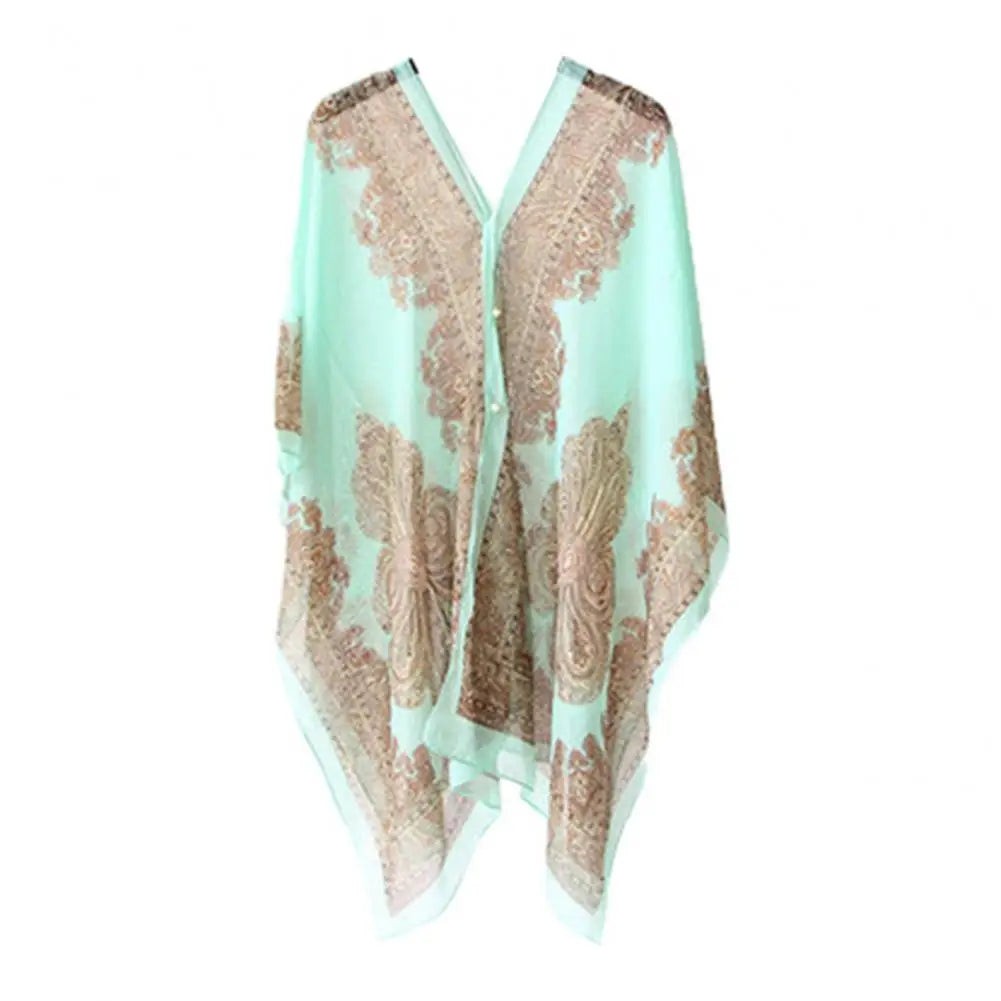 Sunscreen Shawl Summer Chiffon Muffler Scarf Women Outdoor Sunscreen Shawl Wrap Soft Bandana Foulard Female Beach