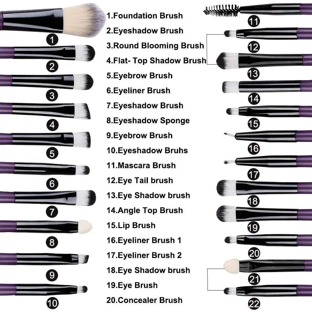 20pcs Eye Makeup Brush Set Portable Soft Makeup Brushes Beauty Tools Foundation Eyeshadow Eyeliner Brush Multi-function Beginner