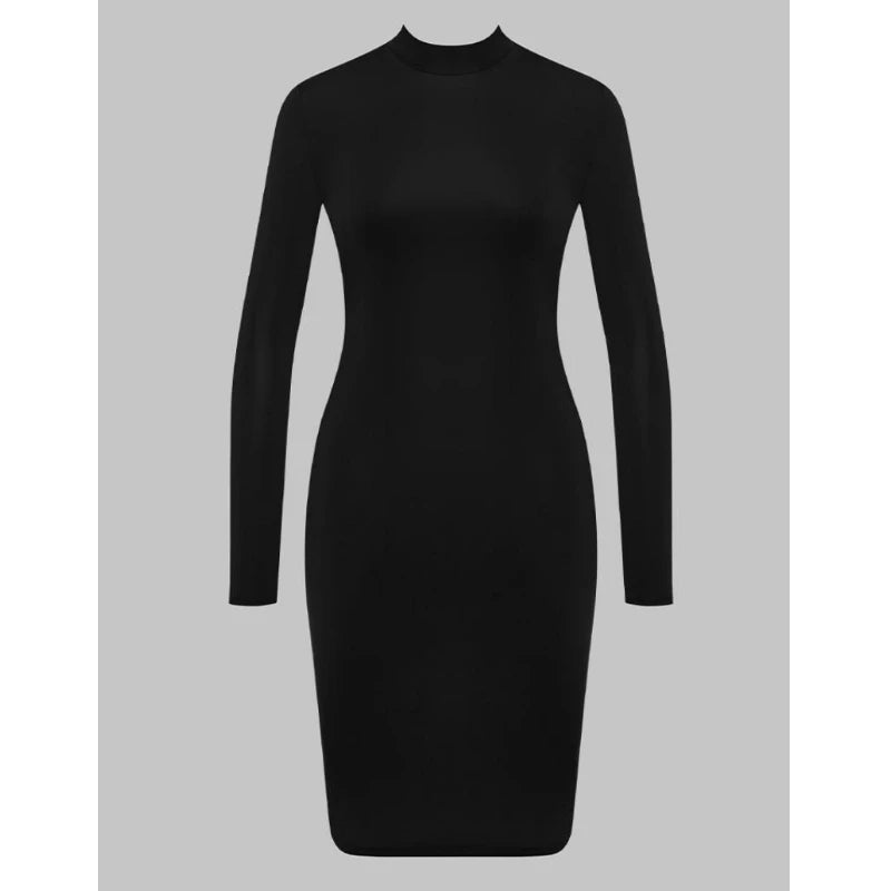 2026 New Style European-style Cool Girl Style Net Sash Patchwork Long-Sleeved Dress - Sexy and Form-Fitting A-line Design