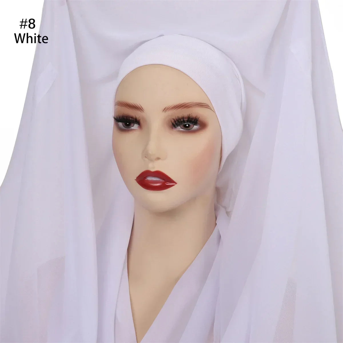 Newest Instant Chiffon Hijab with Magnetic Buckle Solid Color Woman Muslim Hijab Scarf Islamic Turban Fashion Headband Shawls