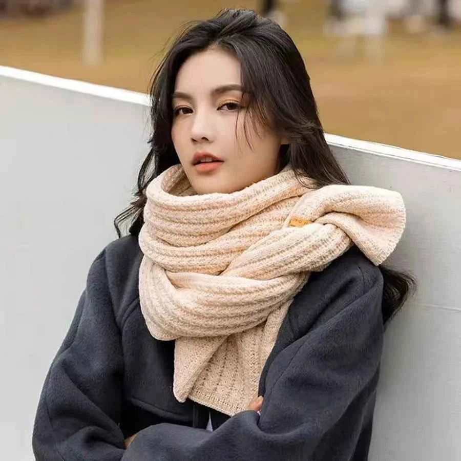 Winter Scarf Women Mens Thick Cable Knit Wrap Chunky Long Warm Scarf for Travel Office Warm Cashmere Scarves Neckercheif