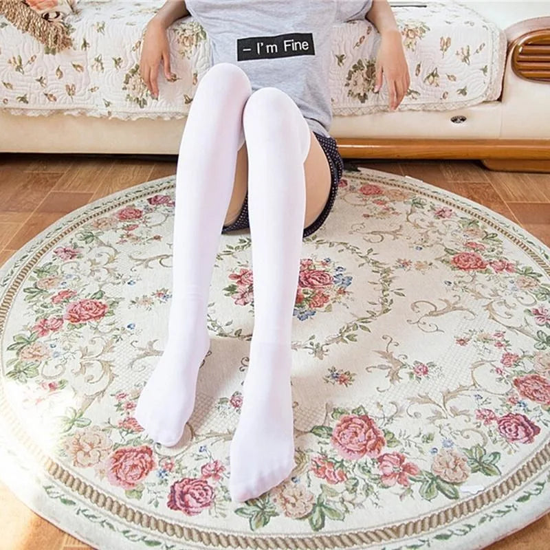 Cotton Thigh High Stockings — Over-Knee Socks for Women & Girls