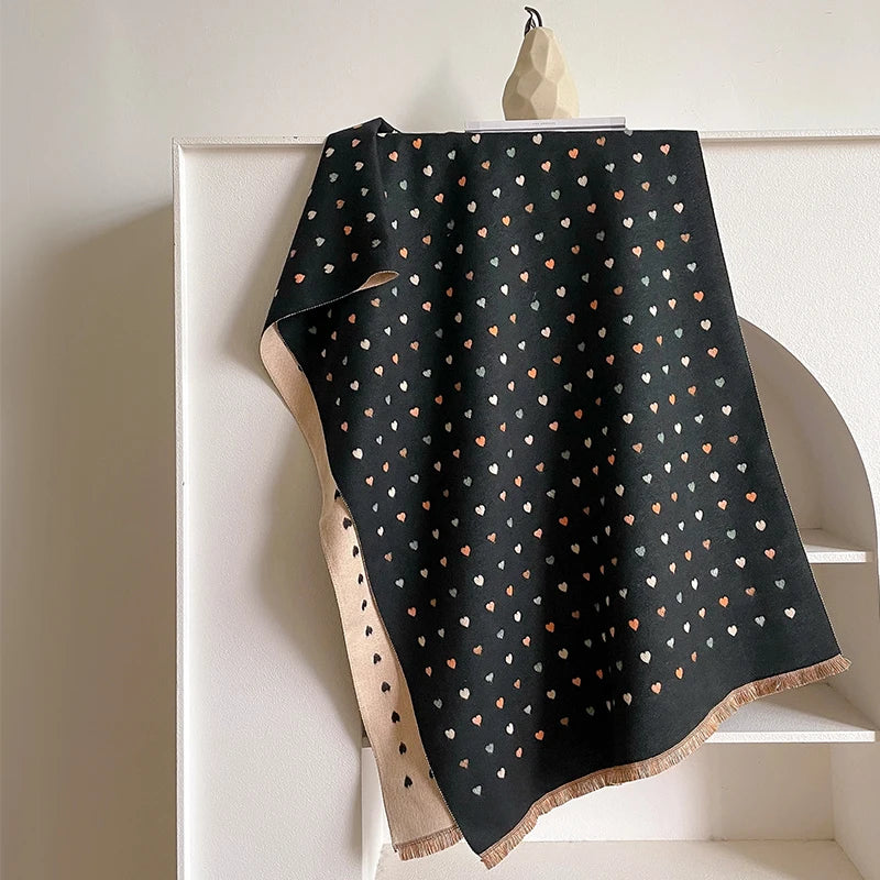 Winter Women's Scarf Luxury Design Double sided Cashmere Feel Scarf Warm Scarf Shawl