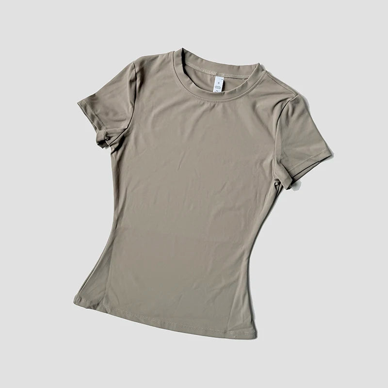 Seamless Short Sleeve Yoga Top — Gym & Running T-Shirt