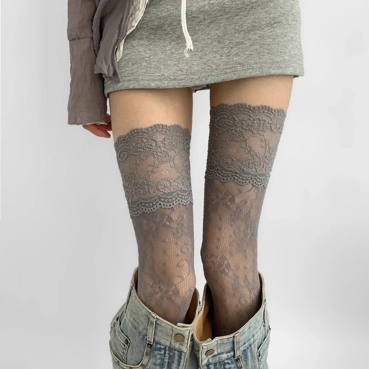 Lace Thigh High Stockings — Lolita Over-Knee Boot Socks