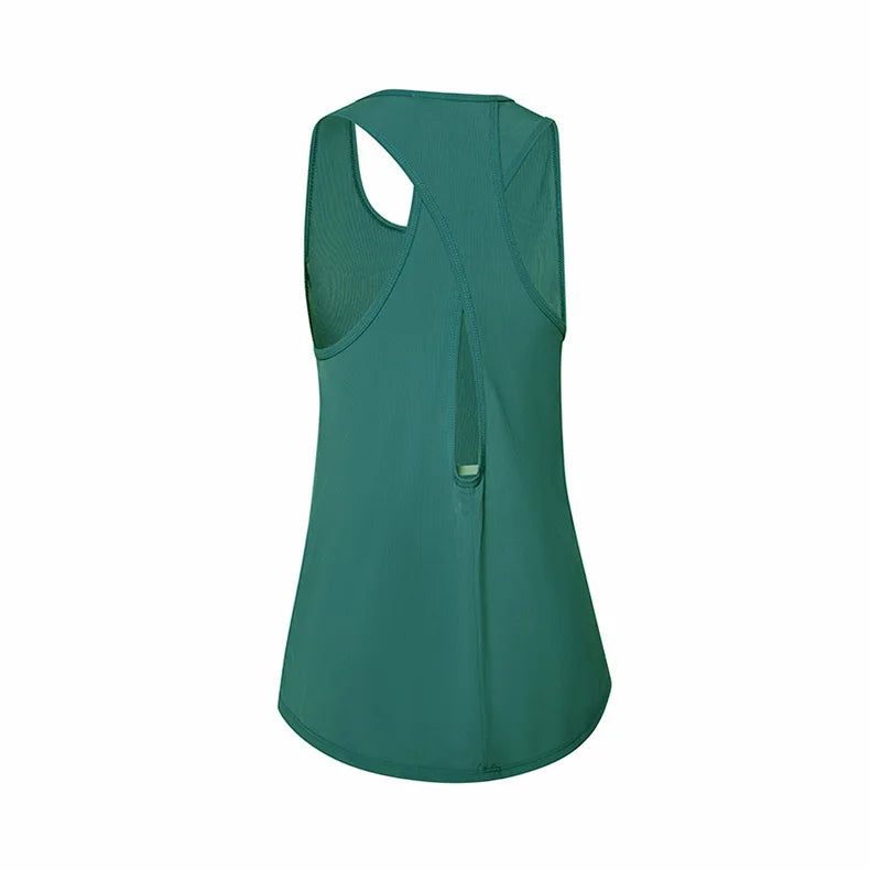 Open Back Yoga Tank Top — Sleeveless Stretch Fitness Vest