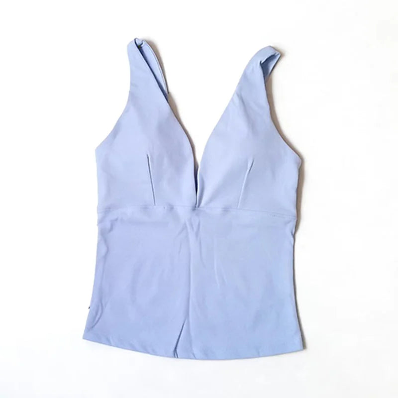 Backless Tank Top — Push-Up Sport Bra & Running Vest