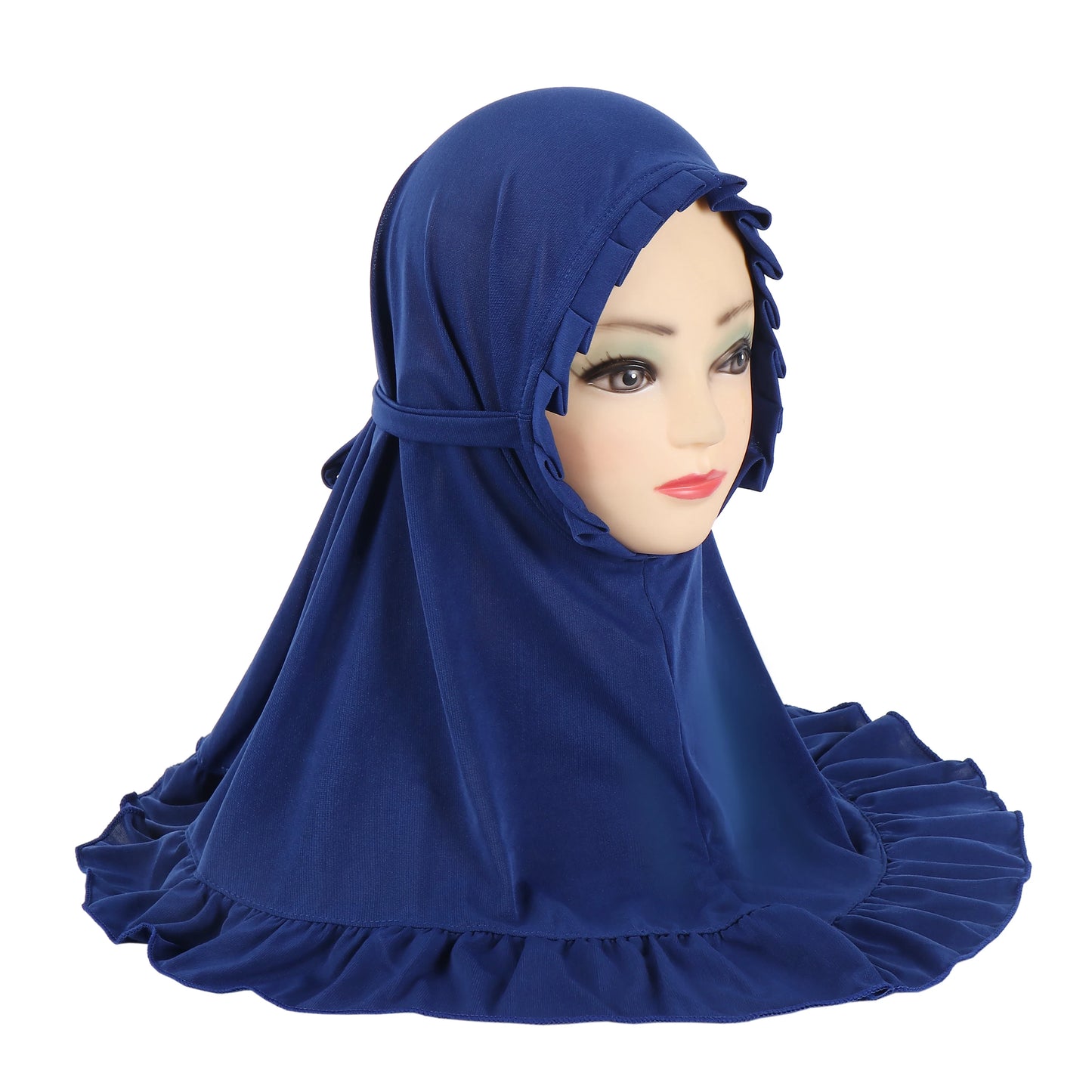 H364 Beautiful Fit 3-6 Years Old Girls Cute Hijab Head Scarf With Crinkles Baby Muslim Shawl Turban Caps