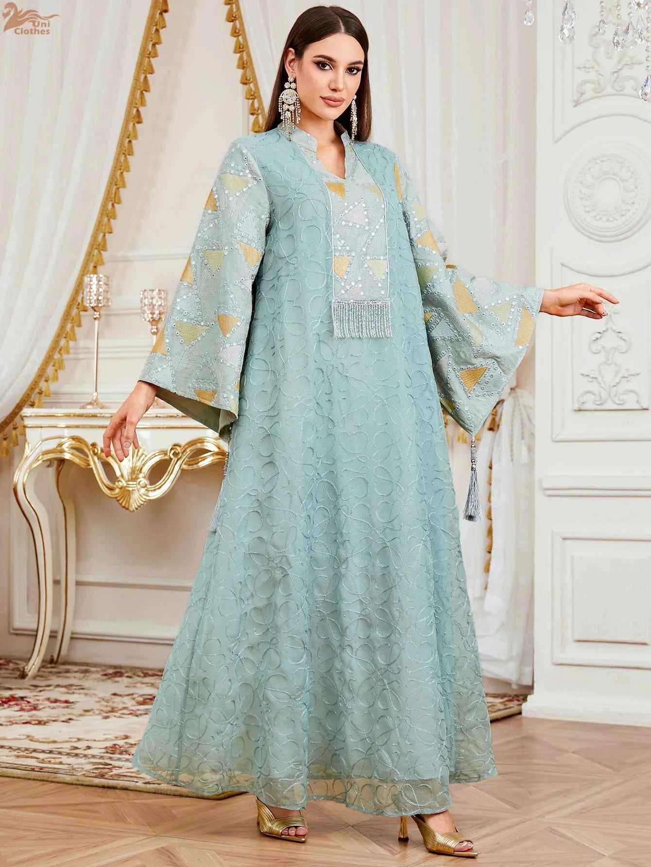 Dubai Abaya Luxury Tassel Embroidery Abayas Women Muslim Dress Eid Ramadan Islam Jalabiya Turkey Kaftan Kebaya Caftan Femme Robe
