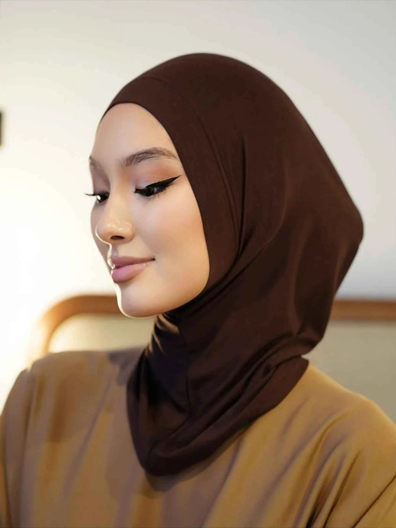 Soft Elasticity Modal Pull on Hijab Muslim Full Cover Neck Instant Hijab Islam Ready to Wear Hijab Scarf HeadWrap Ramadan Prayer