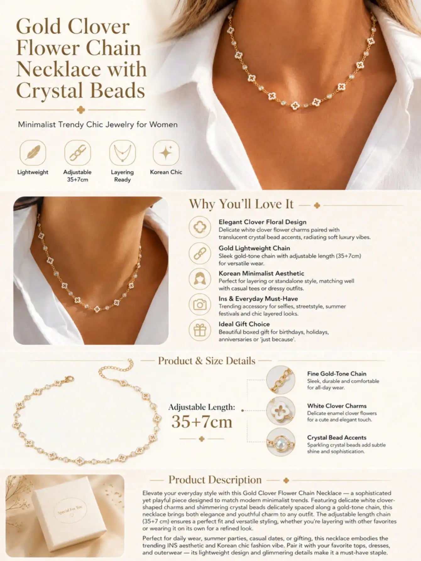 Women's Necklace, Flower Necklace, Suitable for Everyday Wear and Party Occasions, Fashionable Accessory, Gift for Women.