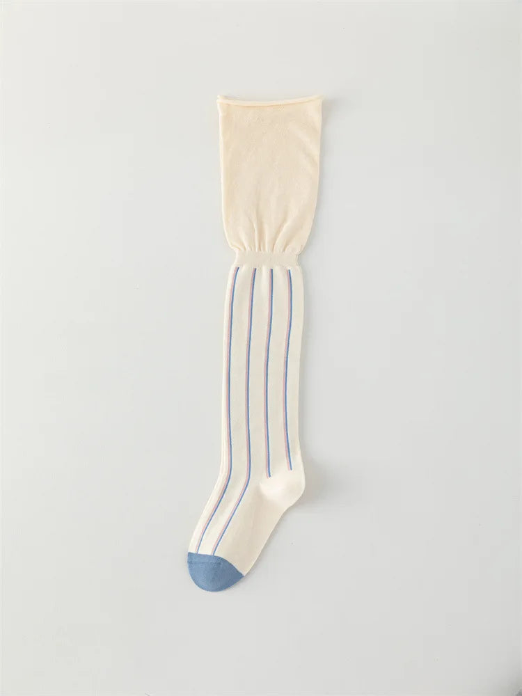 Striped Knee-High Stockings — Soft Skin-Friendly Fashion Socks