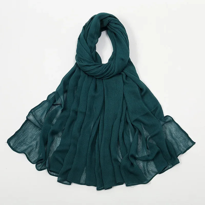 2024 Soft Rayon Cotton Muslim Hijabs for Women Scarf Plain Shawls Femme Musulman Viscose Rayon Headscarf Islamic Turban Headband
