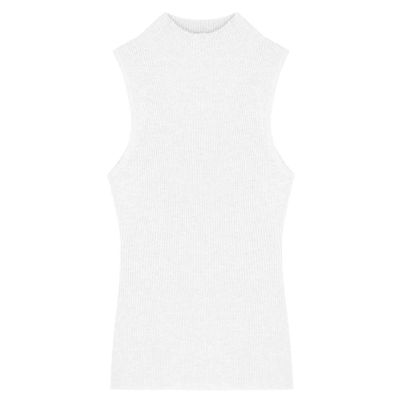 1PC Fashion Half Turtleneck Knitted Tank Top Summer Women Casual Solid Color Sleeveless Vest