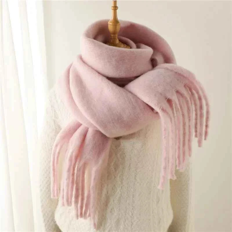 2025 Women's Luxury Winter Cashmere Scarves - Pashmina , Thick Blanket Wrap with Long Fringe for Him & Her Couple-style Scarves