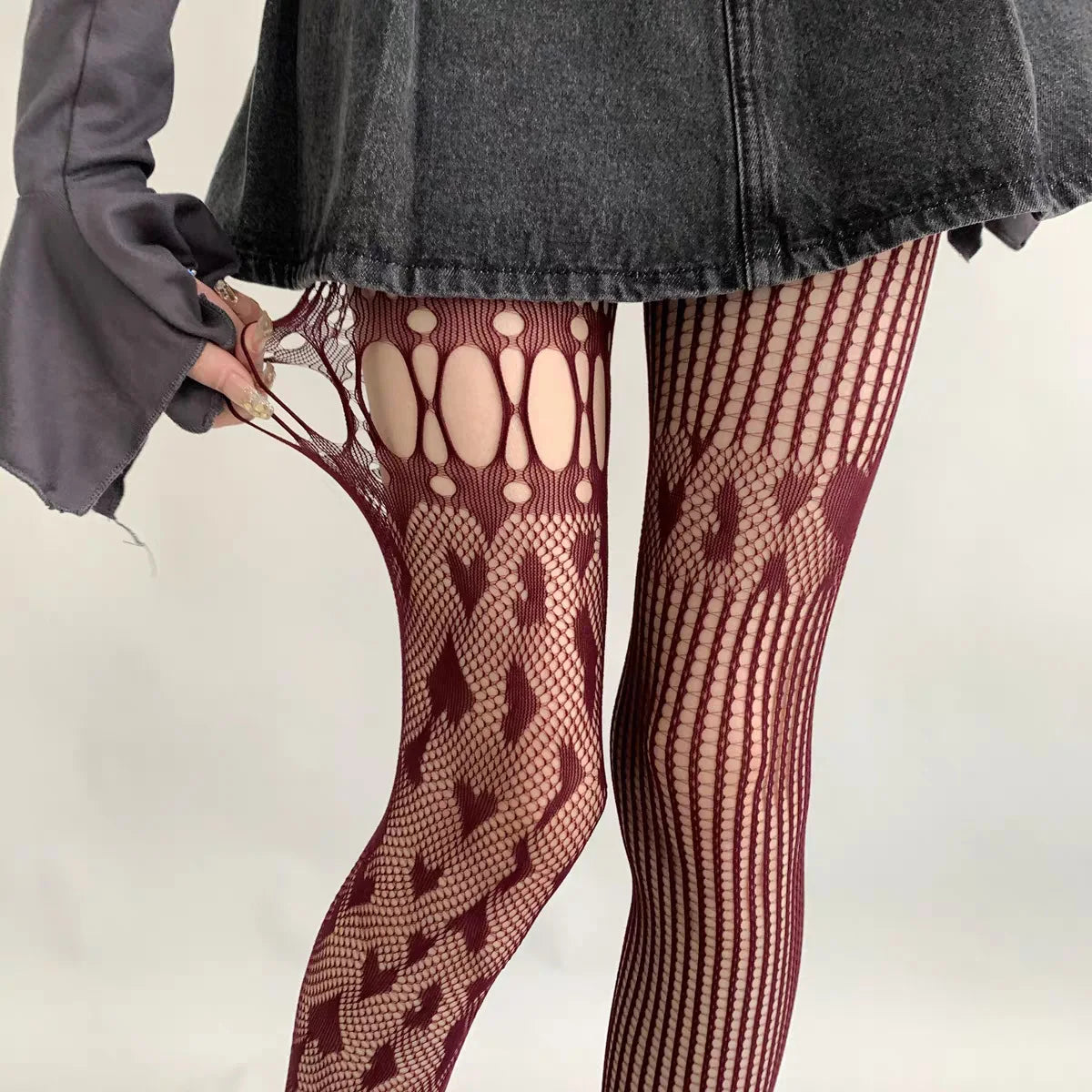 Pantyhose Women Heart Hollow Out Lace Mesh Fishnet Stockings Women Tights Lingerie Sexy Slim Y2k Body Stockings Pantyhose Tights
