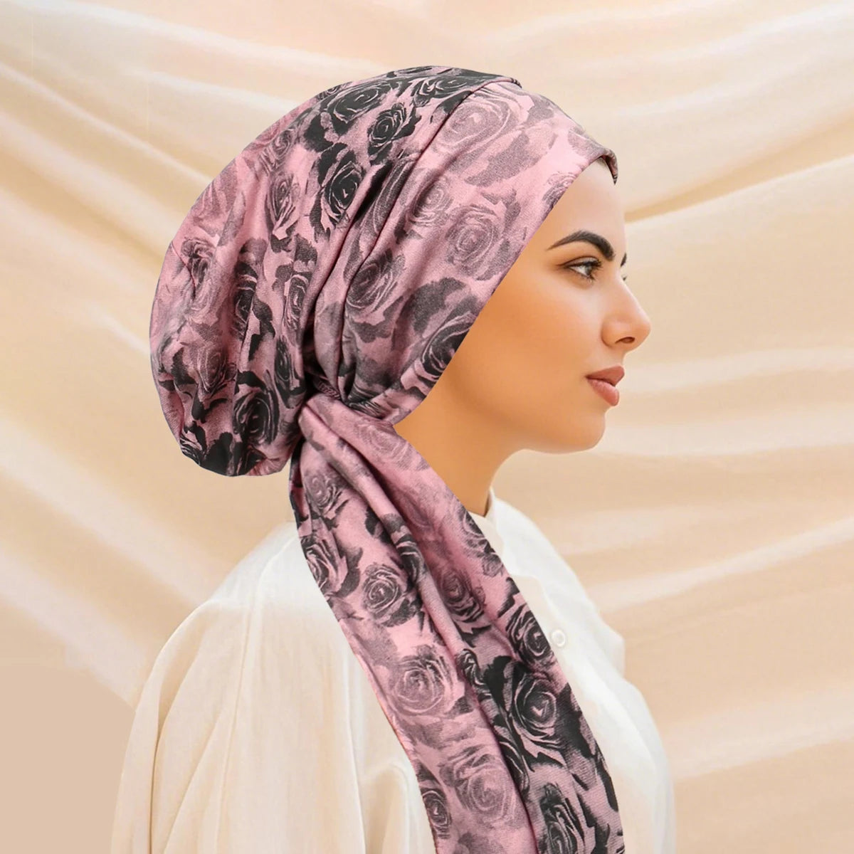 Trendy Print Women Hijabs Head Scarf Hijab Chemo Cap Turban Pre-Tied Headwear Bandana Cancer Hair Loss Headscarf Head Wrap