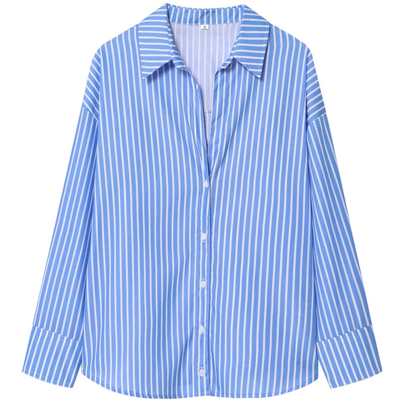 HXAO Woman 2025 Oversized Shirts & Blouses Spring Summer 2025 Woman Elegant Button Up Long Sleeve Blouses Fashion Plus Size Tops